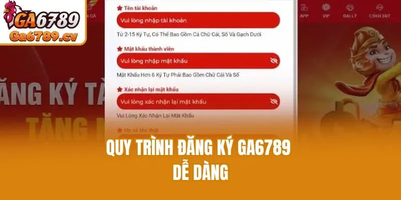 Quy trình đăng ký Ga6789 dễ dàng
